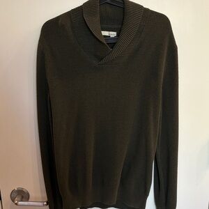 Men’s olive green cowl neck sweater!